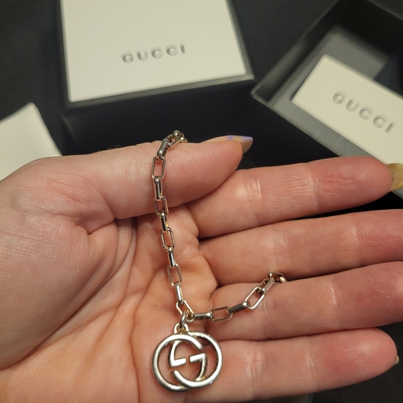 BRAND NEW 925 Sterling Silver GUCCI DOUBLE G's BRACELET - Picture 3 of 4